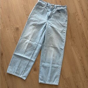 MADEWELL | The Perfect Vintage Wide Leg Crop Jeans Light Wash Women Size 26